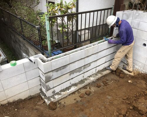 ブロック積み工事
