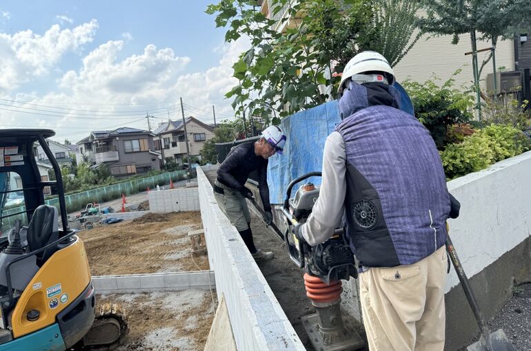 ブロック天端仕上げ工事