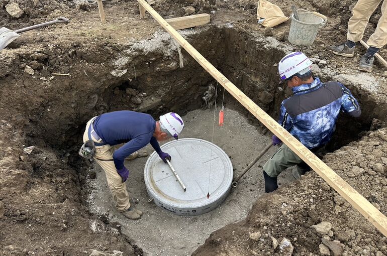 下水人孔設置工事