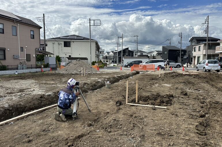 道路境界ポイント出し工事