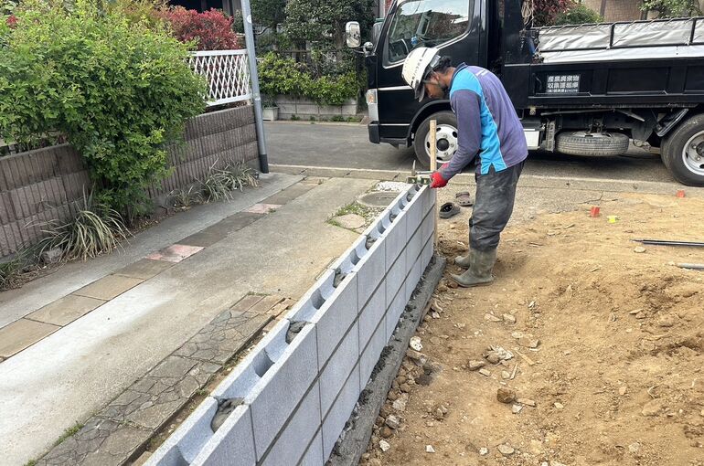 ブロック積み工事