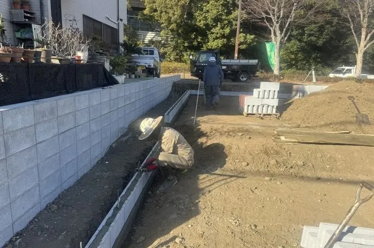 ブロック下地工