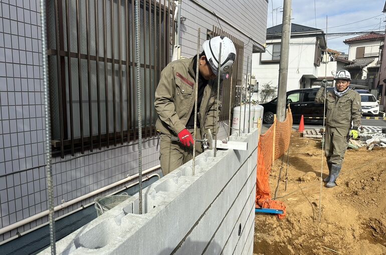 型枠ブロック積み工事