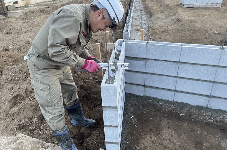 ゴミ置き場ブロック積み