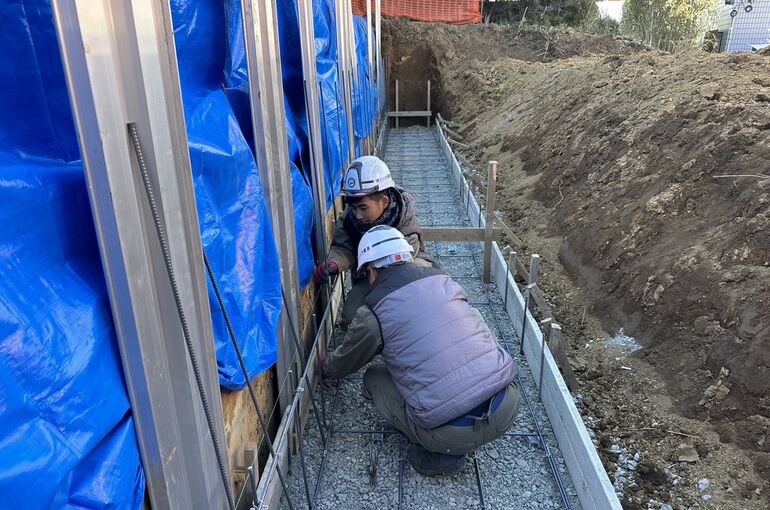 型枠ブロックベース配筋工事