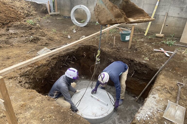 下水人孔設置工事