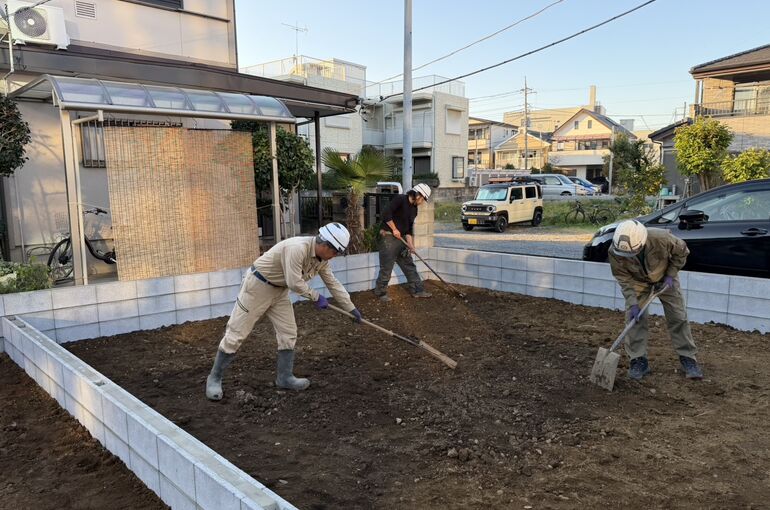 ブロック天端モルタル仕上げ工