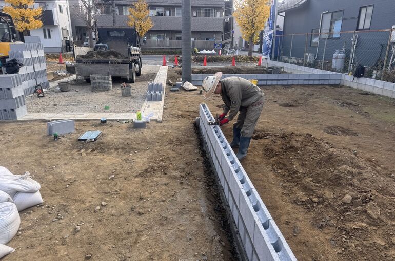 間仕切りブロック積み工事