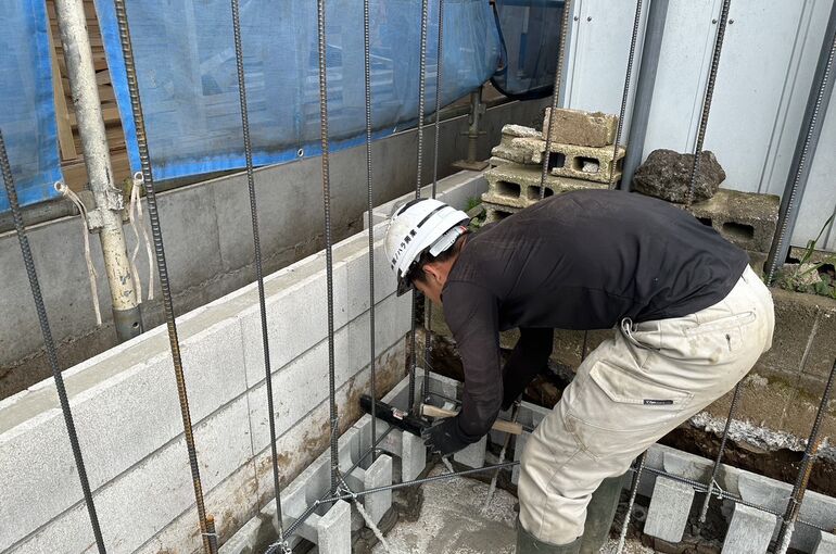 型枠ブロック積み工事