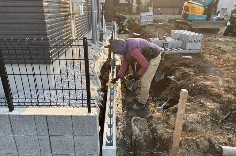 ブロック下地工