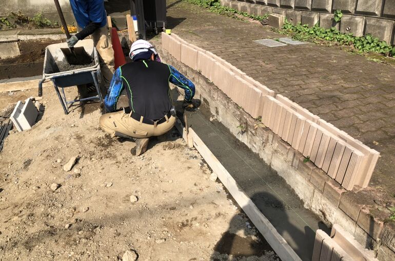 新設ブロック積み