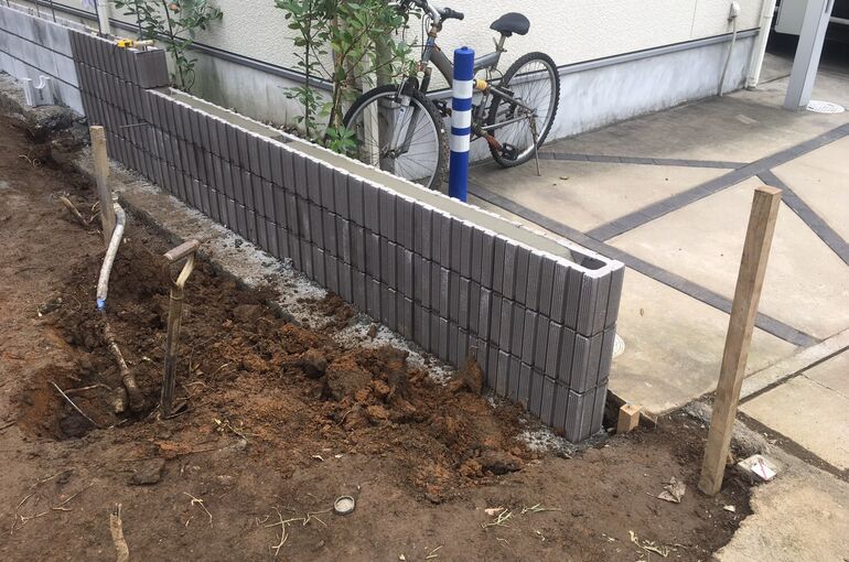 ブロック積み施工