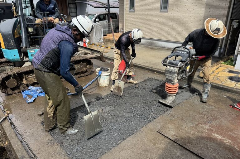 既設給水撤去工事